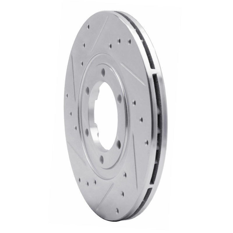 R1 86-93 Mazda B2200 Front Left Drilled & Slotted Silver Brake Rotor