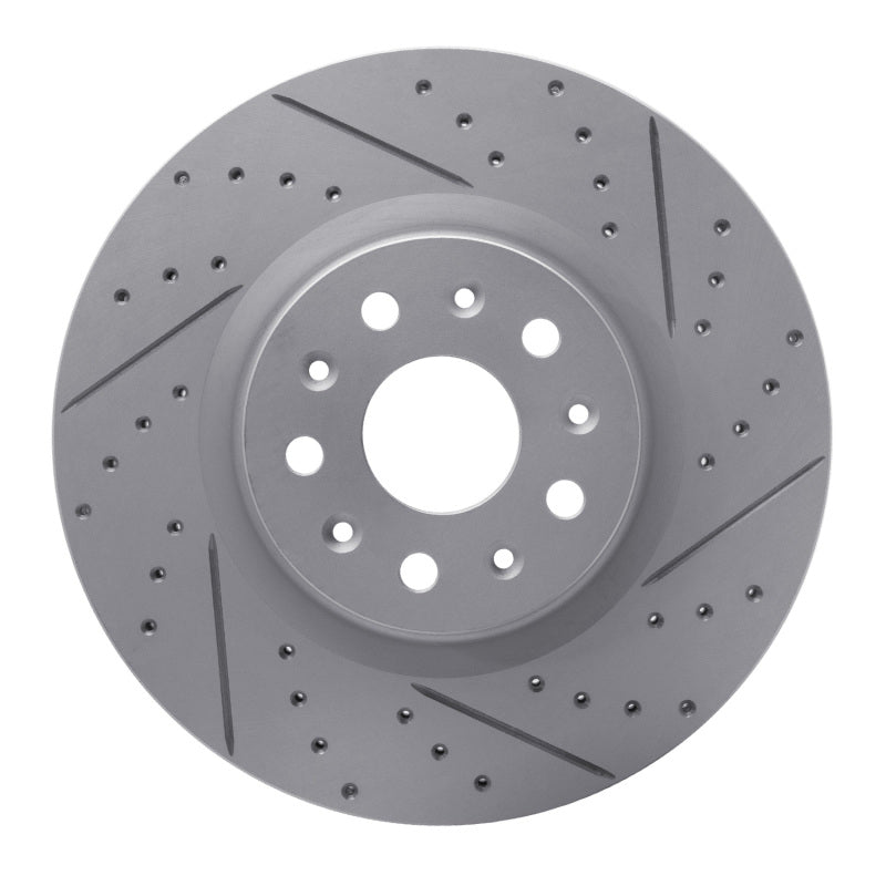 R1 14-25 Cadillac Ct5 Front Right Drilled & Slotted Geo-Carbon Rotor