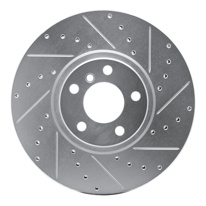 DFC 07-18 BMW X5 Front Right Drilled & Slotted Silver Brake Rotor