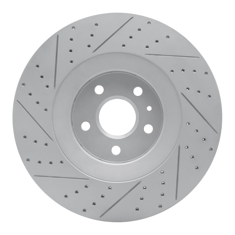R1 09-15 Cadillac Cts Front Right Drilled & Slotted Geo-Carbon Rotor