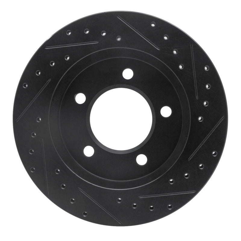 R1 97-02 Ford Expedition Front Left Drilled & Slotted Black Brake Rotor