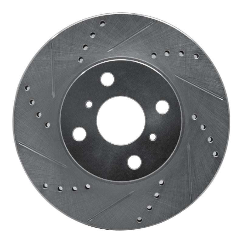 DFC 04-06 Scion XB Front Left Drilled & Slotted Silver Brake Rotor