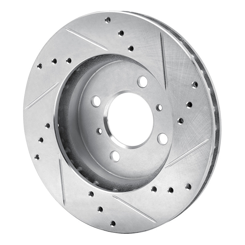 DFC 98-07 Mitsubishi Lancer Front Left Drilled & Slotted Silver Brake Rotor