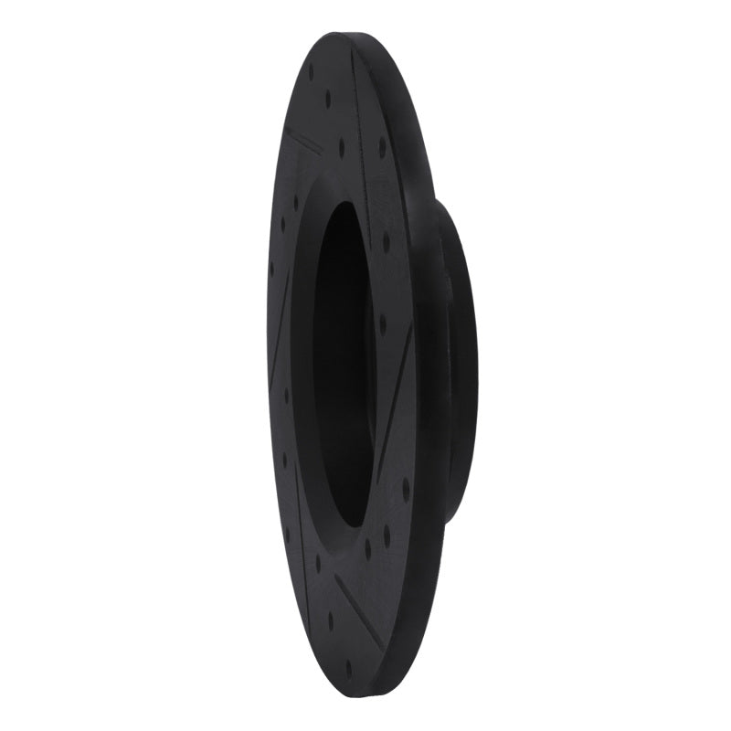R1 75-83 Toyota Pickup Front Left Drilled & Slotted Black Brake Rotor