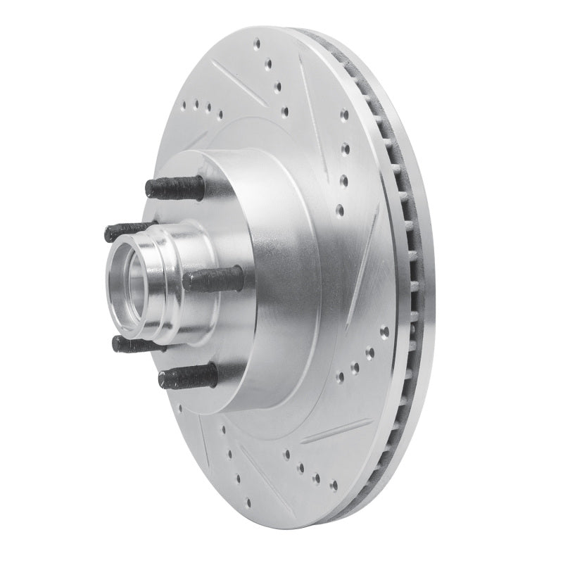 R1 01-05 Ford Explorer Sport Front Right Drilled & Slotted Silver Brake Rotor