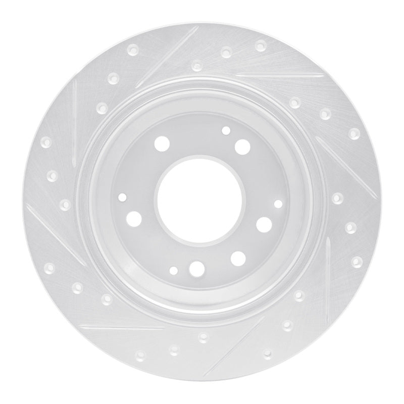 R1 99-01 Acura RL Rear Right Drilled & Slotted Silver Brake Rotor