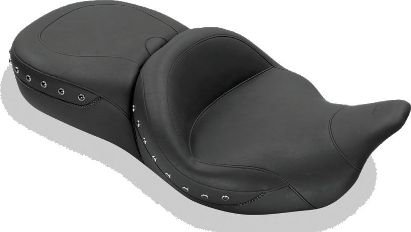 Mustang 08-21 Harley Electra Glide,Rd Glide,Rd King,Str Glide Super Tour 1PC Seat Blk Pearls - Black