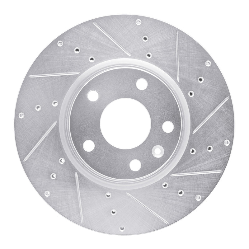 DFC 14-19 Chevrolet Corvette Front Right Drilled & Slotted Silver Brake Rotor