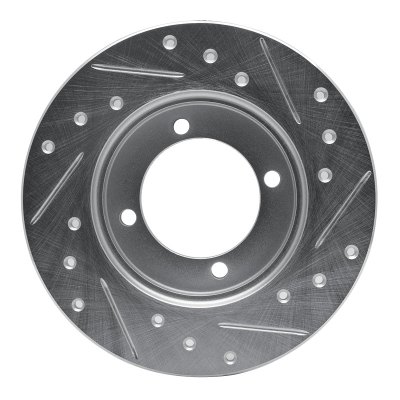 R1 88-93 Ford Festiva Front Left Drilled & Slotted Silver Brake Rotor