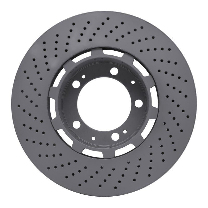 R1 94-98 Porsche 911 Right Front Drilled Carbon Alloy GeoMET Rotor