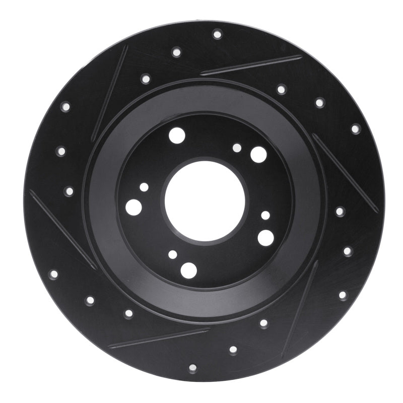 R1 00-09 Honda S2000 Rear Right Drilled & Slotted Black Brake Rotor