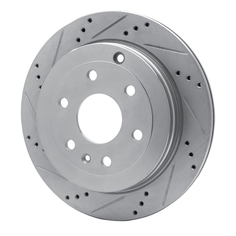 DFC 07-17 Buick Enclave Rear Left Drilled & Slotted Silver Brake Rotor