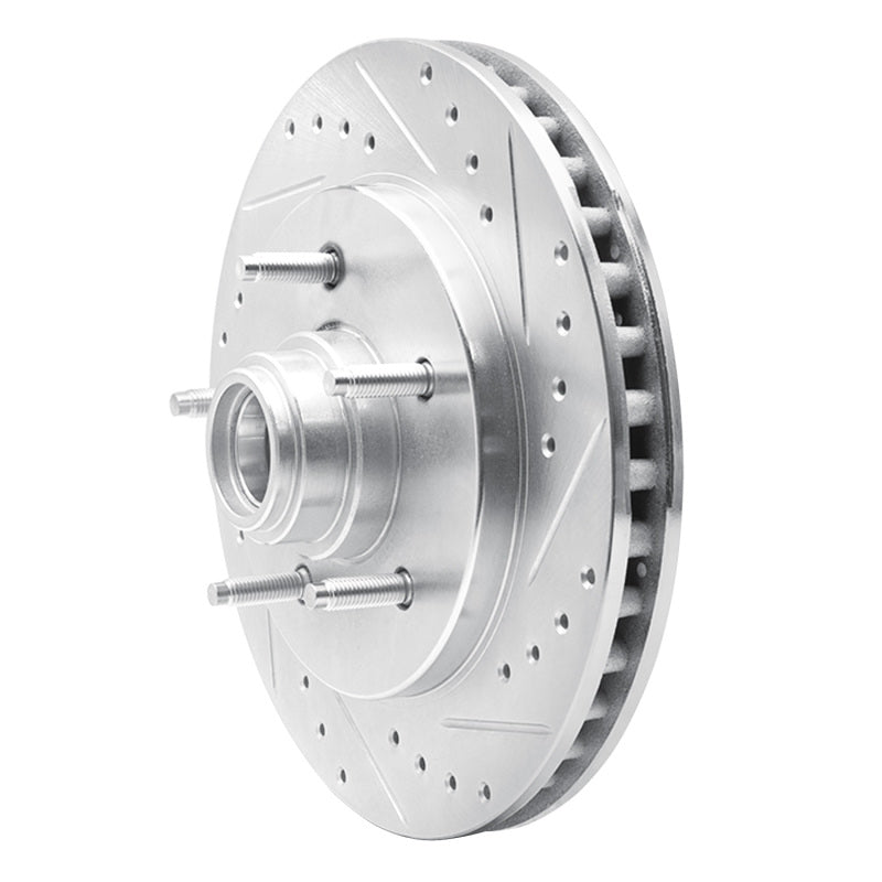 DFC 97-00 Ford Expedition Front Right Drilled & Slotted Silver Brake Rotor