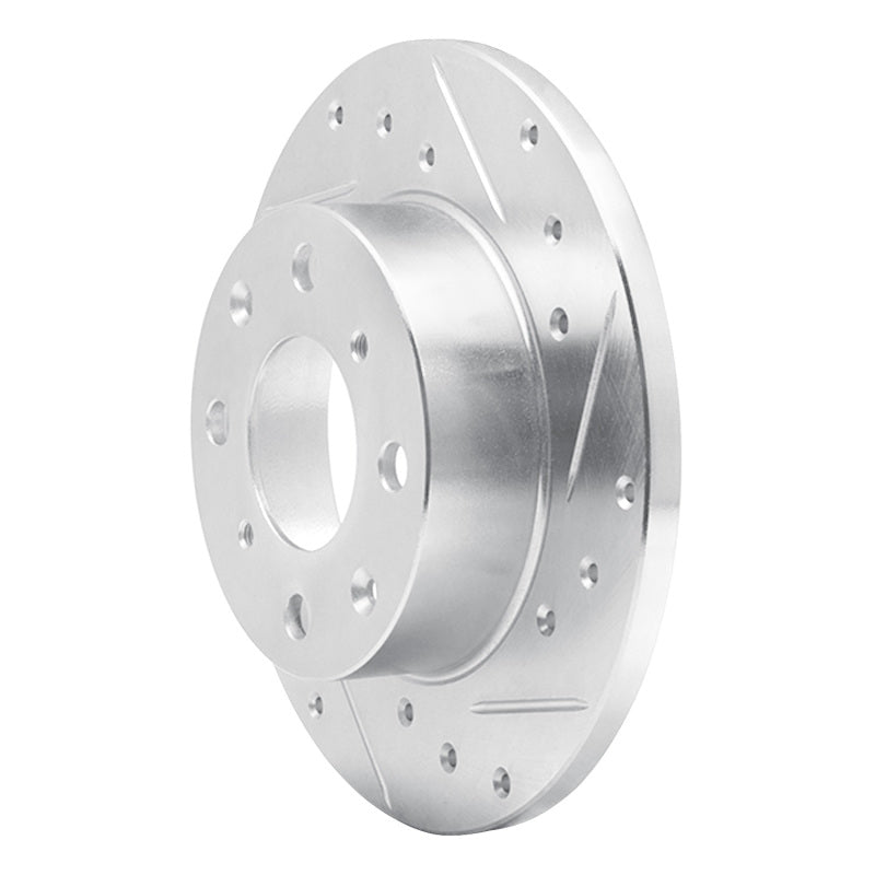 DFC 79-83 Honda Civic Hatchback Front Right Drilled & Slotted Silver Brake Rotor
