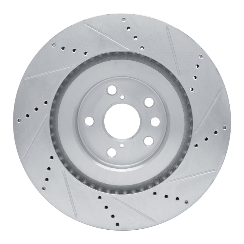 DFC 13-25 Lexus RC200T Left Front Drilled & Slotted Silver Brake Rotor