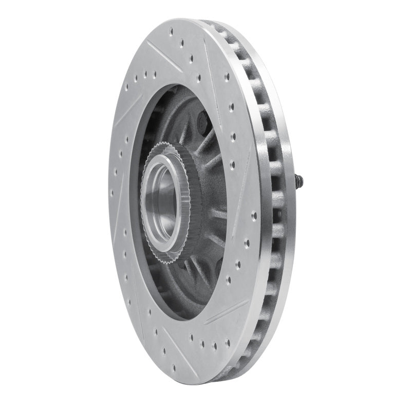 R1 99-04 Ford Expedition Front Left Drilled & Slotted Silver Brake Rotor
