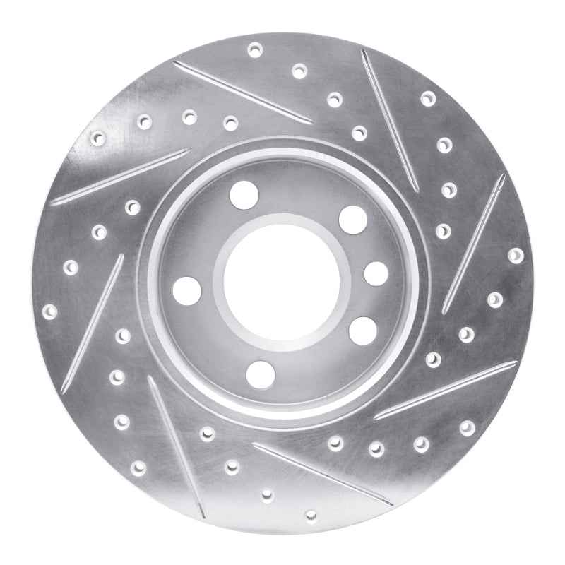 R1 96-00 Volkswagen EuroVan Front Left Drilled & Slotted Silver Brake Rotor