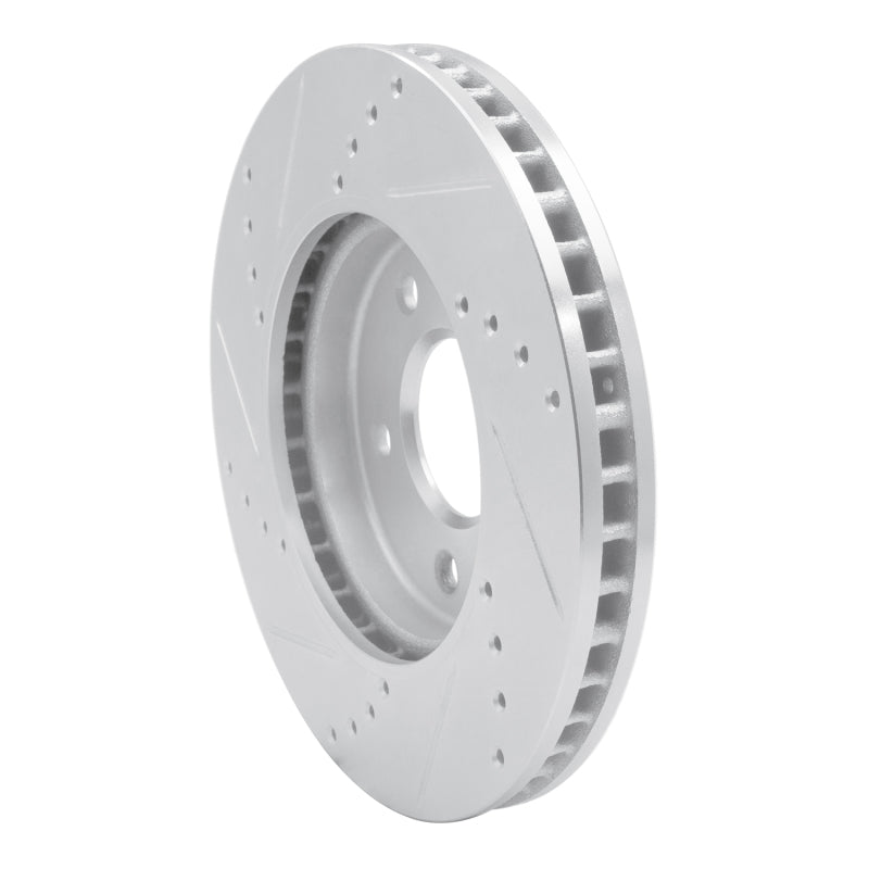 R1 11-25 Chevrolet City Express Front Right Drilled & Slotted Silver Brake Rotor