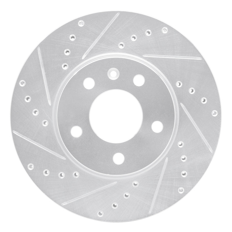 R1 13-25 Cadillac ATS Front Left Drilled & Slotted Silver Brake Rotor
