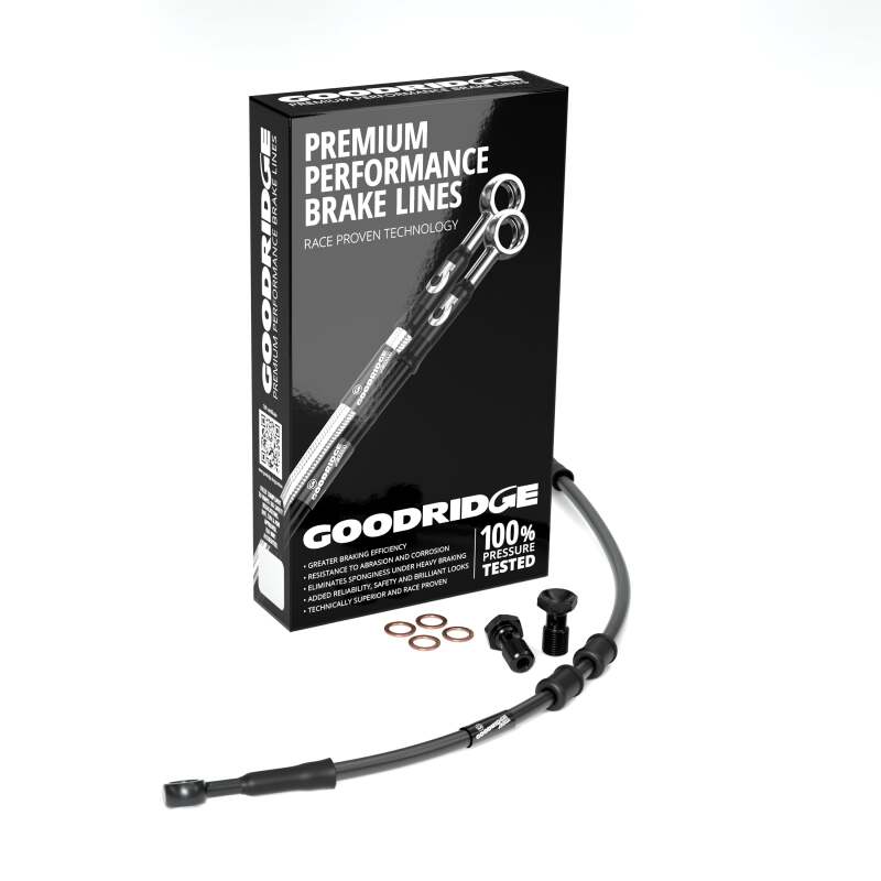 Goodridge 2012 HD XL1200CP (Drag Bar) +10in Black Brake Line Kit w/Black Fittings