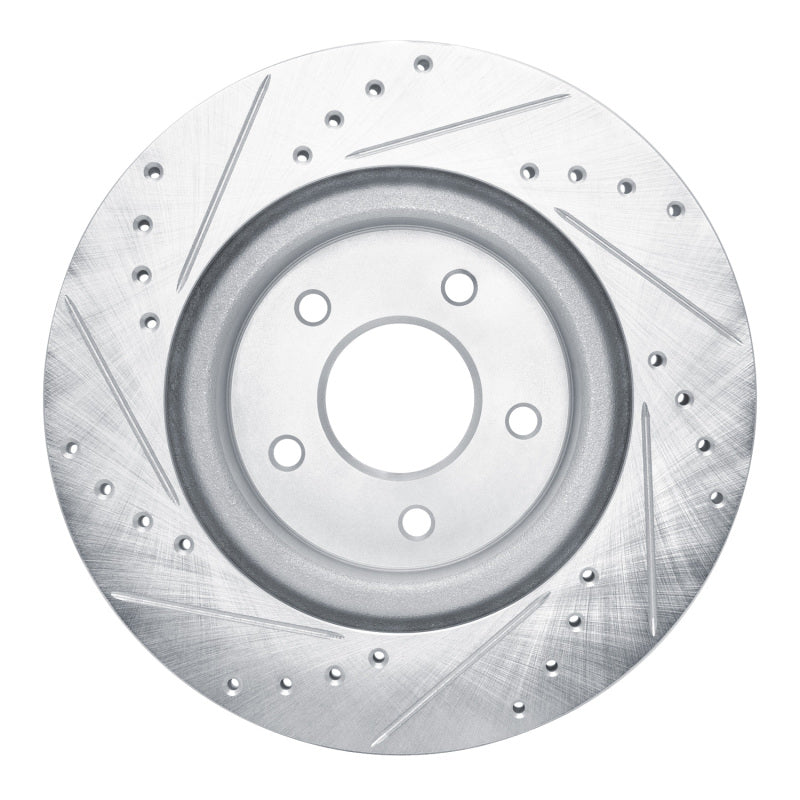 DFC 19-24 Infiniti QX50 Rear Right Drilled & Slotted Silver Brake Rotor