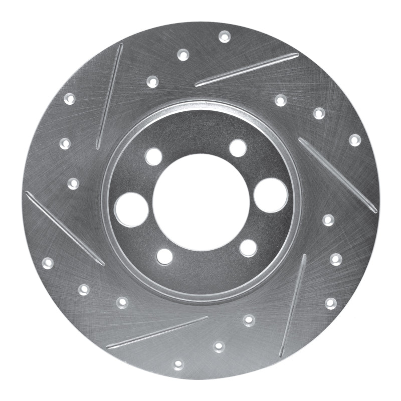 R1 62-87 Jaguar XKE Rear Left Drilled & Slotted Silver Brake Rotor