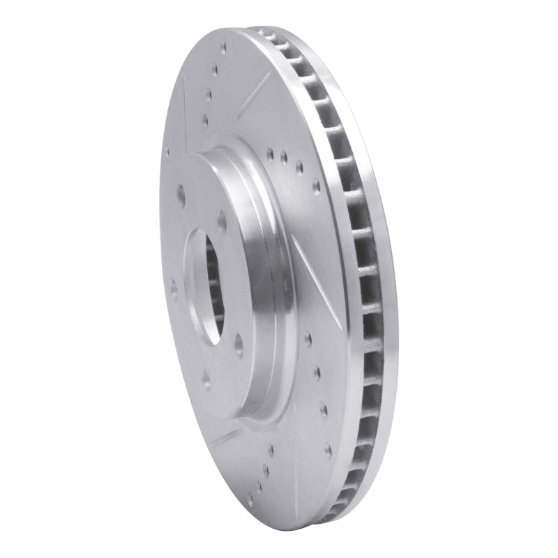 R1 02-17 Infiniti Q45 Front Left Drilled & Slotted Silver Brake Rotor