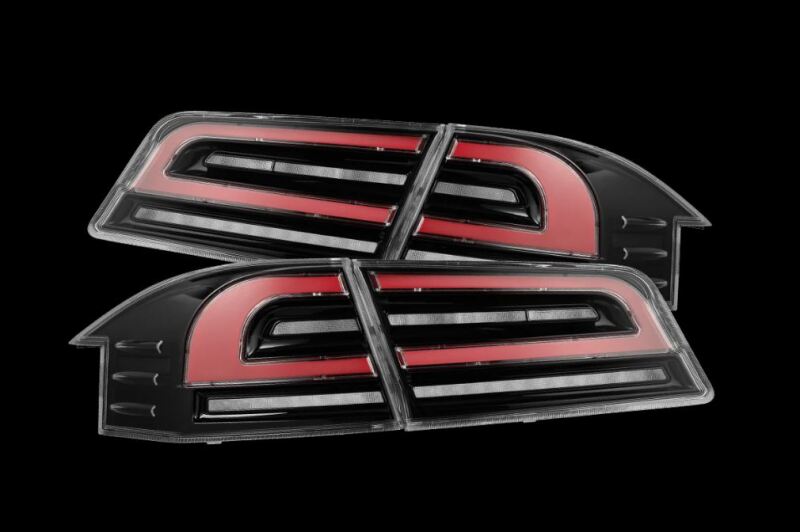 AlphaRex 12-21 Tesla Model S LUXX-Series LED Tail Lights - Black/Red (US Models Only)