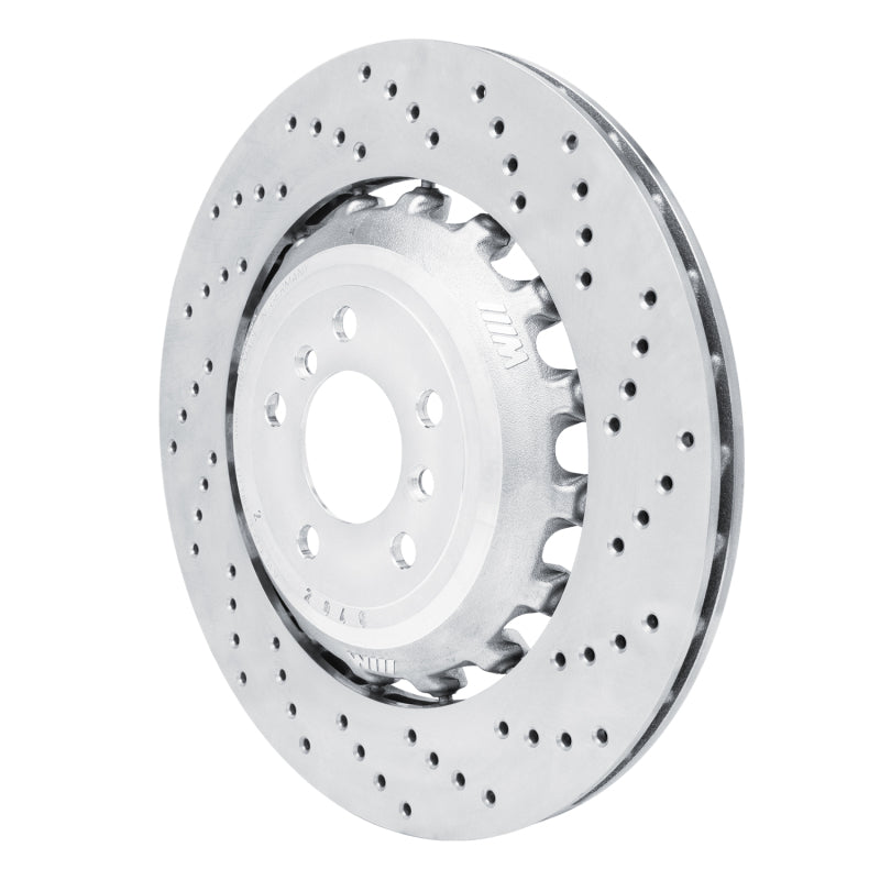 R1 12-19 BMW M6 Right Rear Drilled Carbon Alloy GeoMET Rotor