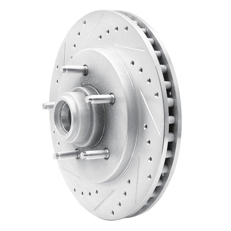 R1 97-00 Ford Expedition Front Left Drilled & Slotted Silver Brake Rotor