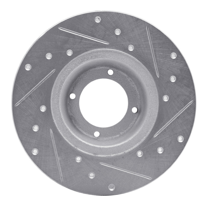 R1 75-80 Triumph TR7 Front Left Drilled & Slotted Silver Brake Rotor