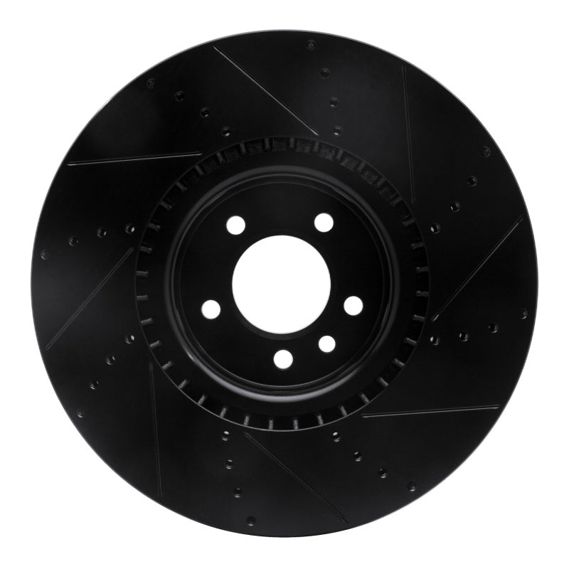 R1 2010-2017 Land Rover Range Rover Front Left Drilled & Slotted Black Brake Rotor