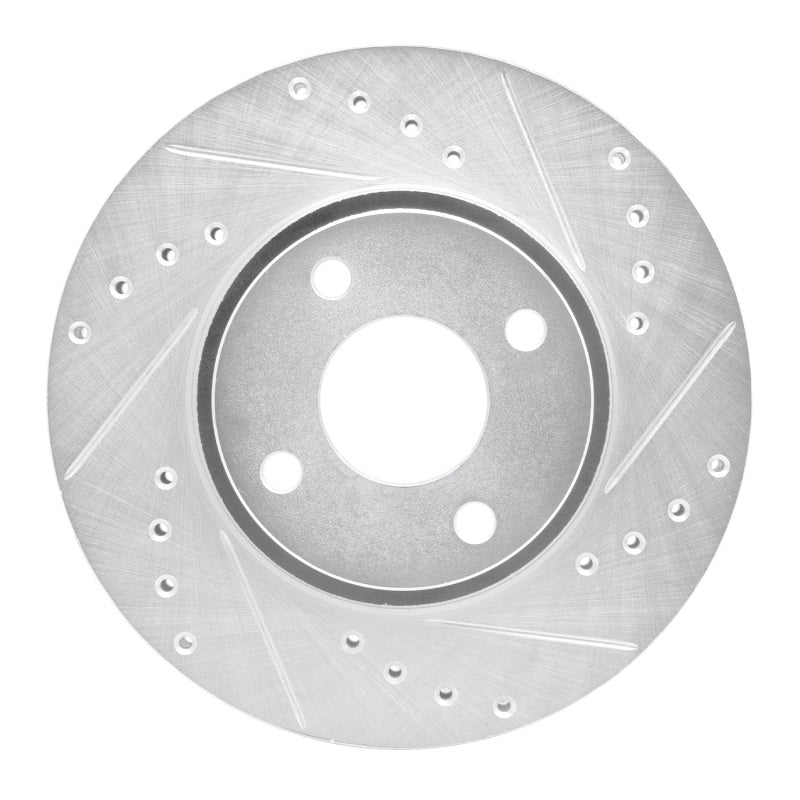 DFC 98-04 Ford Contour Front Right Drilled & Slotted Silver Brake Rotor