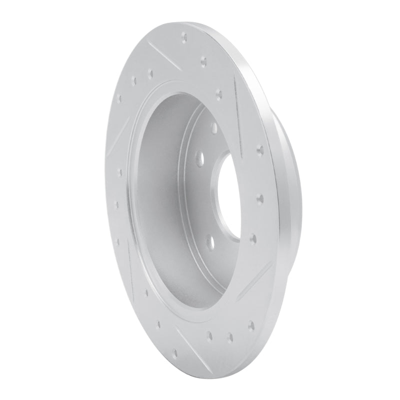 R1 89-91 Mazda RX-7 Rear Left Drilled & Slotted Silver Brake Rotor