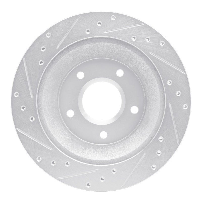 R1 88-94 Chevrolet Corvette Front Right Drilled & Slotted Silver Brake Rotor