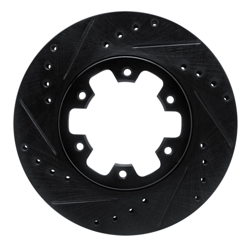 R1 85-02 Nissan Pathfinder Front Left Drilled & Slotted Black Brake Rotor