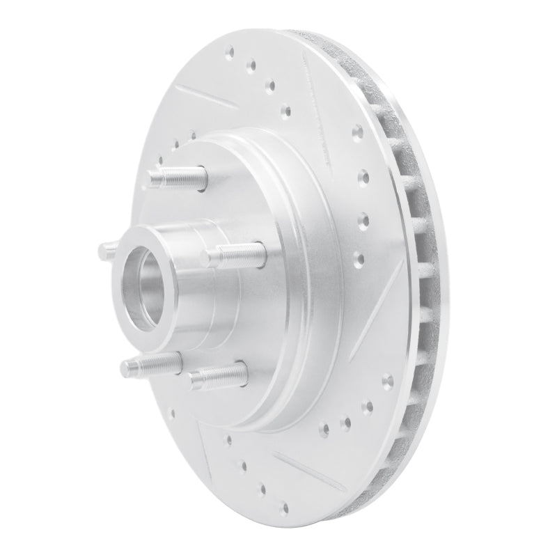 R1 87-92 Lincoln Mark VII Front Right Drilled & Slotted Silver Brake Rotor