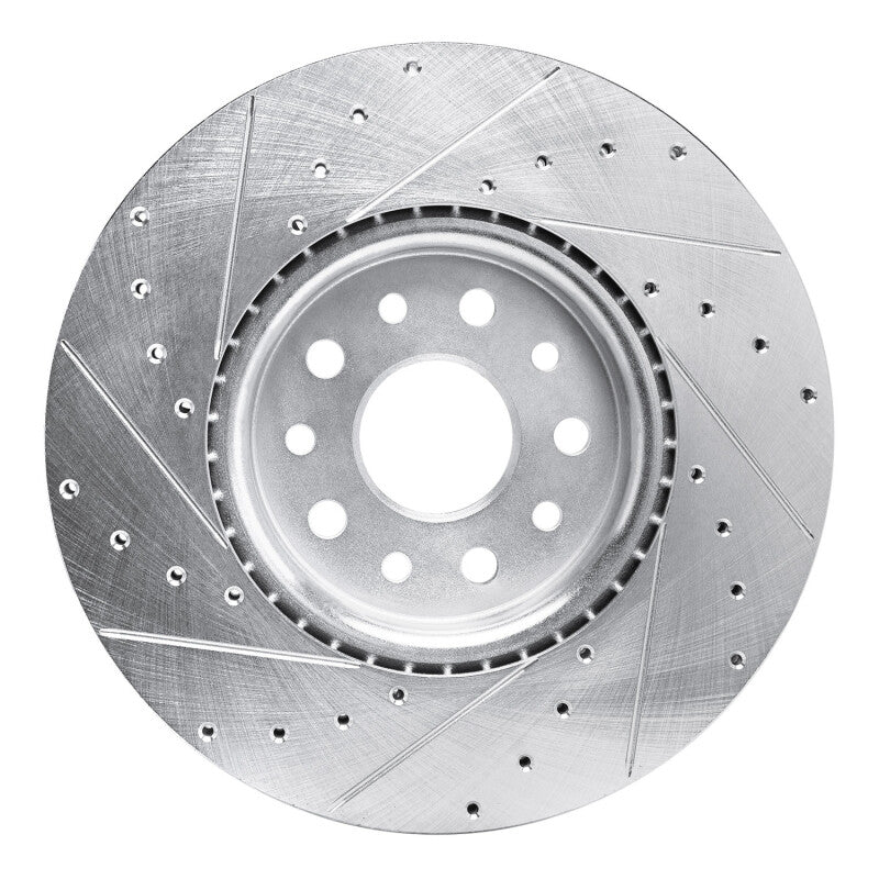 R1 21-25 Dodge Charger Daytona Front Right Drilled & Slotted Silver Brake Rotor