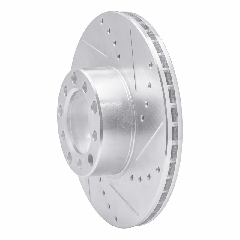 R1 72-80 Mercedes-Benz 450SL Front Right Drilled & Slotted Silver Brake Rotor