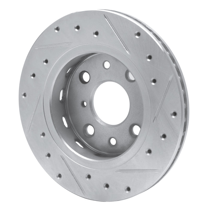 R1 94-00 Kia SPECTRA Front Left Drilled & Slotted Silver Brake Rotor