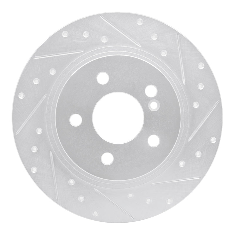 R1 08-15 Mercedes-Benz C250 Rear Right Drilled & Slotted Silver Brake Rotor