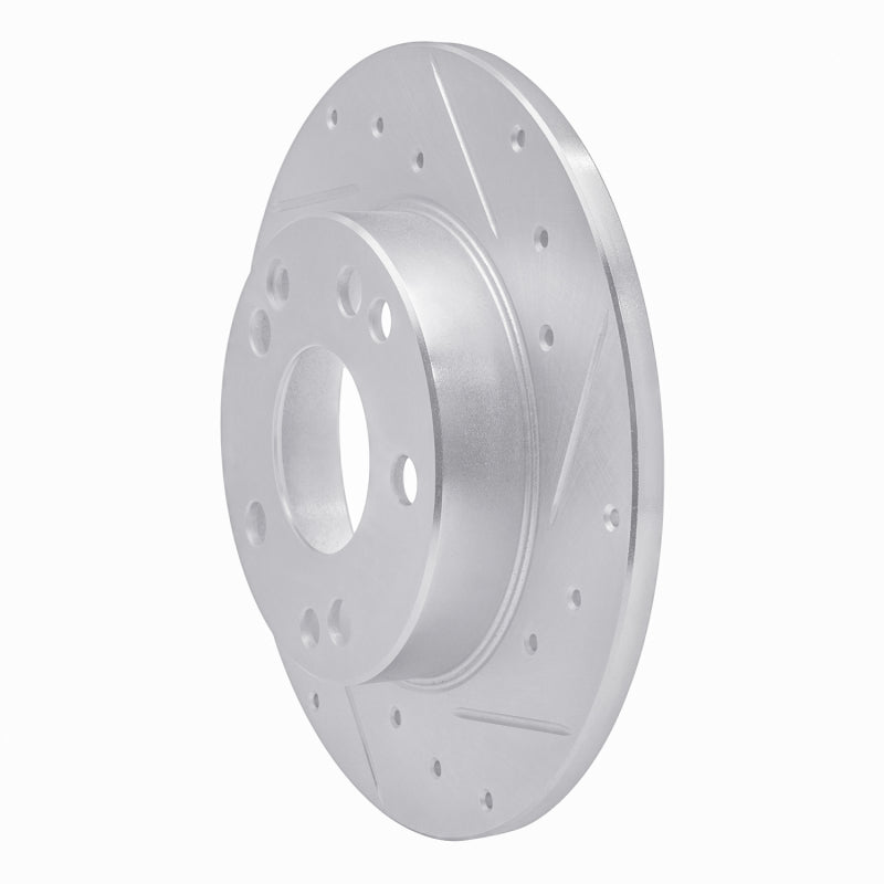 R1 83-89 Mercedes-Benz 190D Front Right Drilled & Slotted Silver Brake Rotor