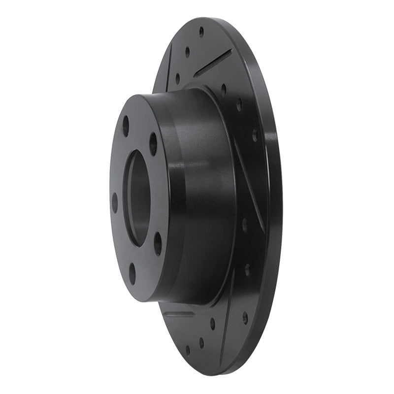 R1 99-02 Audi A6 Quattro Rear Left Drilled & Slotted Black Brake Rotor