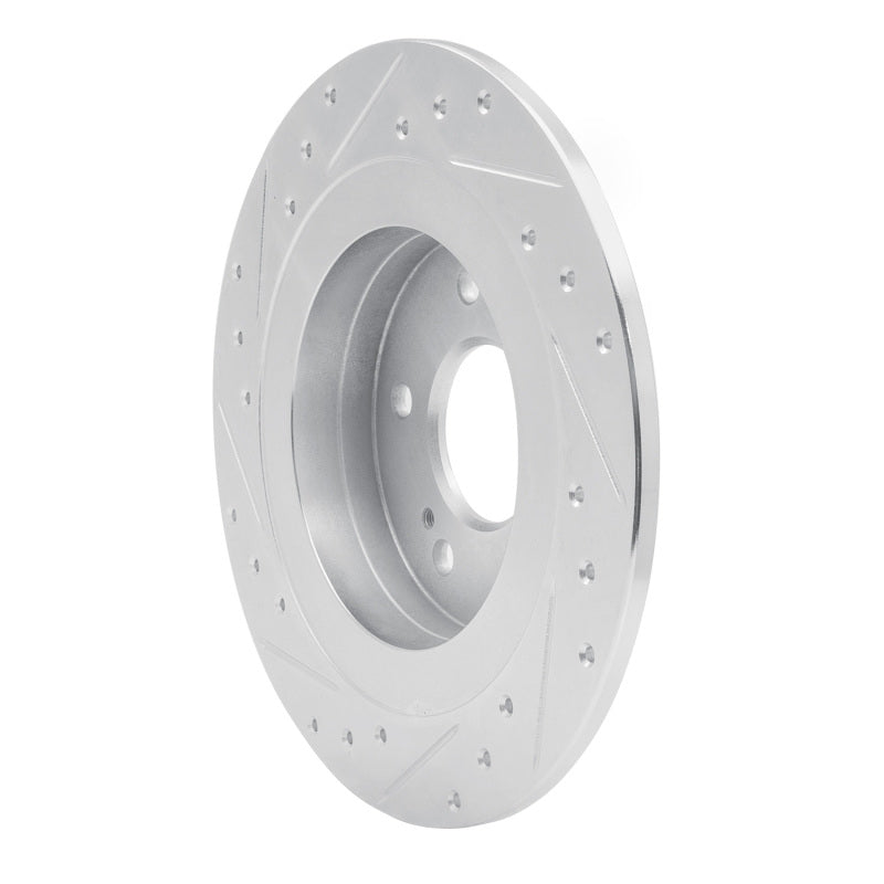 R1 84-88 Nissan 200SX Rear Right Drilled & Slotted Silver Brake Rotor