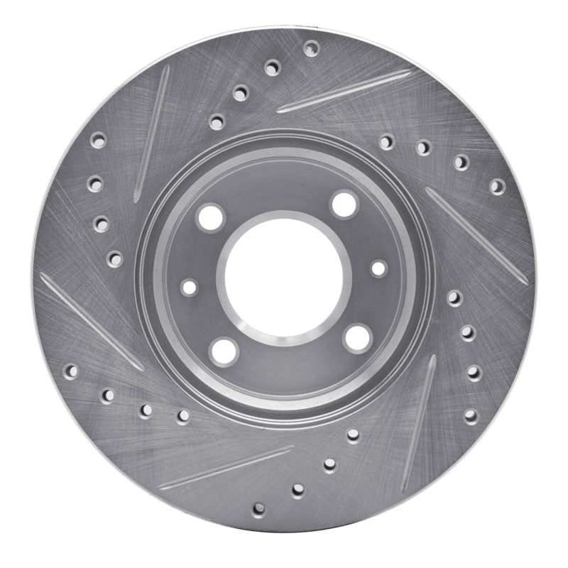 DFC 12-25 Dodge Attitude (Mexico) Front Right Drilled & Slotted Silver Brake Rotor