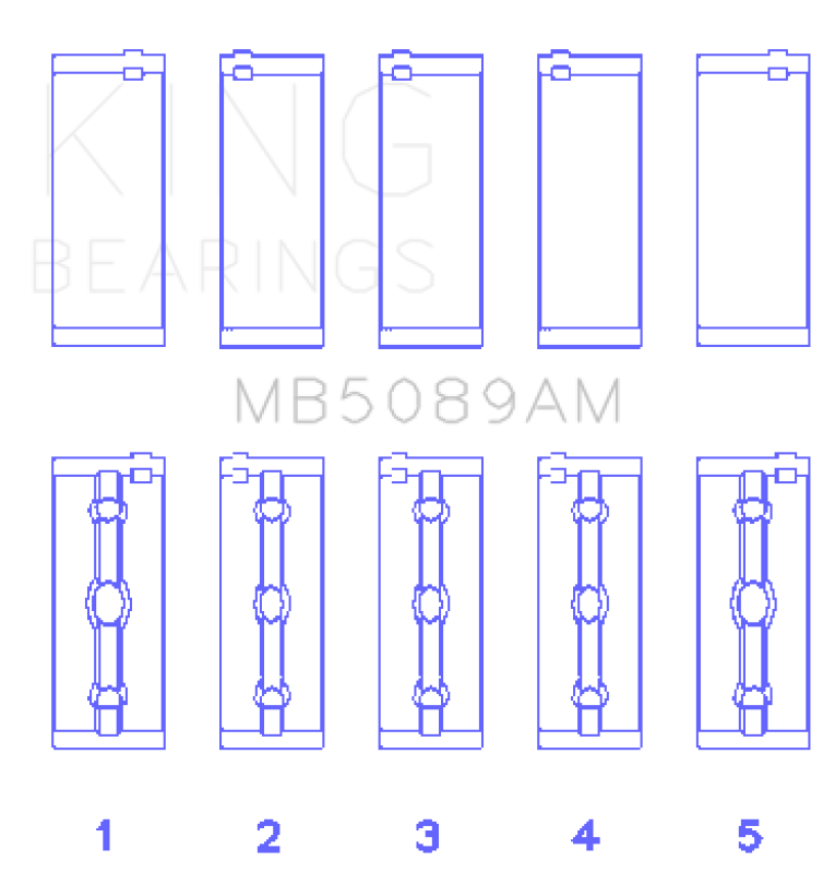 King Engine Bearings Toyota 1RZ Crankshaft Main Bearing Set - Size STD