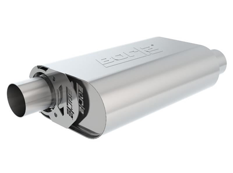Borla CrateMuffler Stock SBC 283/327/350 ATAK 2.25in Offset/Offset 14inx4.35inx9in Oval Muffler