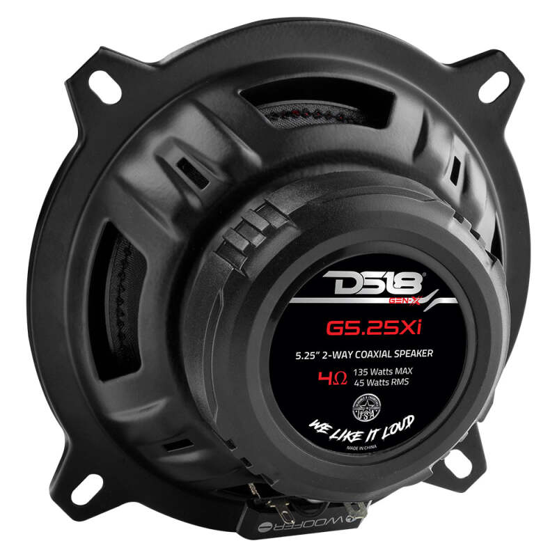 DS18 5.25in 45Watts RMS 4 ohm 2-Way Coaxial Speaker System Universal Fit