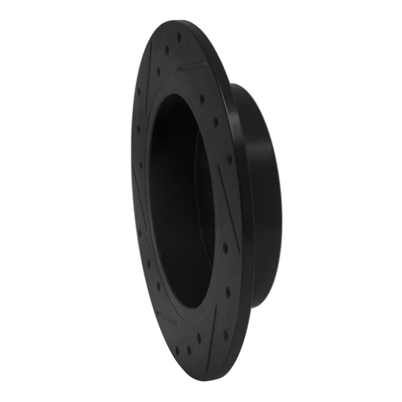 R1 94-98 Nissan 240SX Rear Right Drilled & Slotted Black Brake Rotor