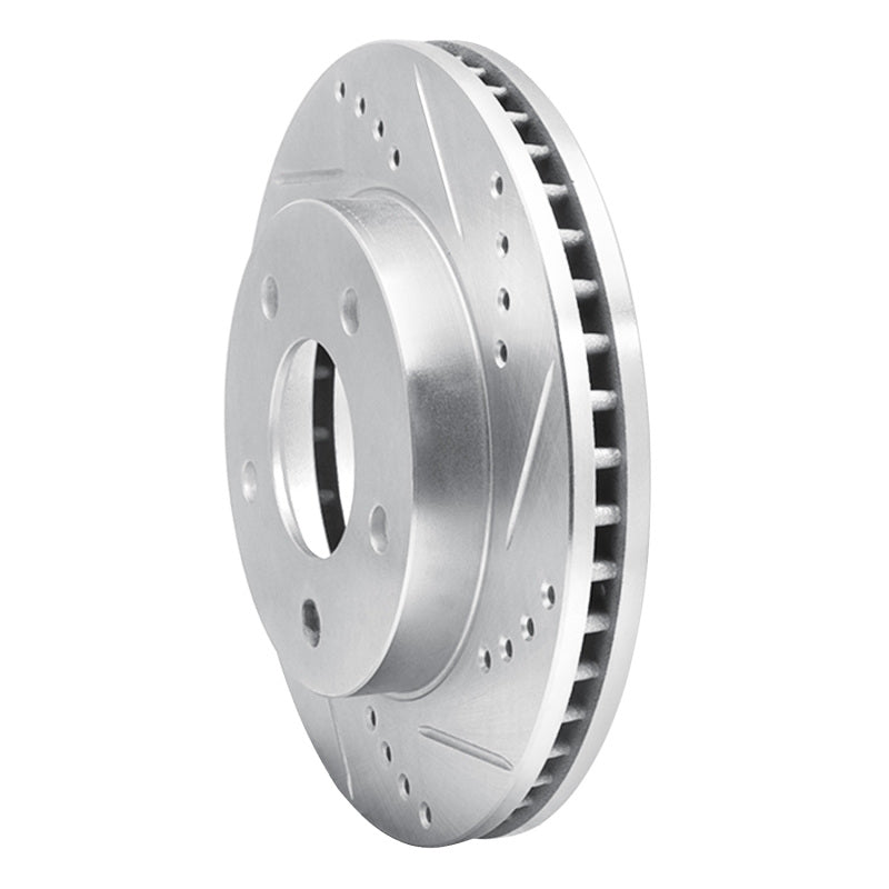 R1 83-96 Buick Reatta Front Right Drilled & Slotted Silver Brake Rotor